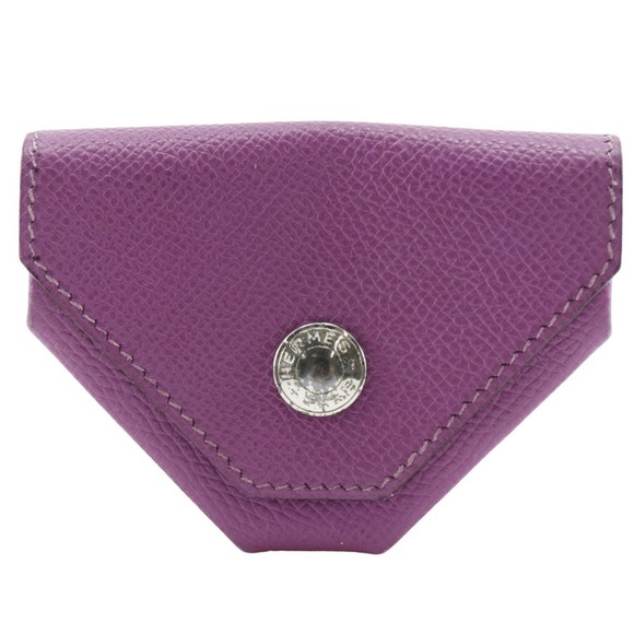 Hermes HERMES Revan Cattle Coin Case, Epsom Leather, Purple, Snap Button, Cat... - Picture 1 of 7